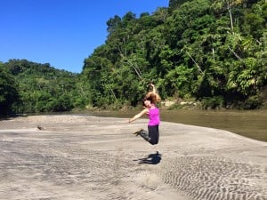 At the beach of river Arajuno, where we host reatreats