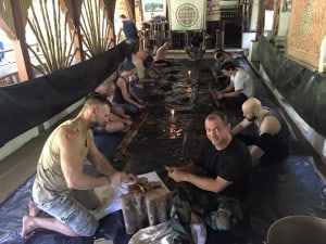 Group preparation of the Ayahuasca brew