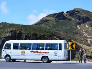 Journey to Ecuador Ayahuasca retreat site in a private bus.