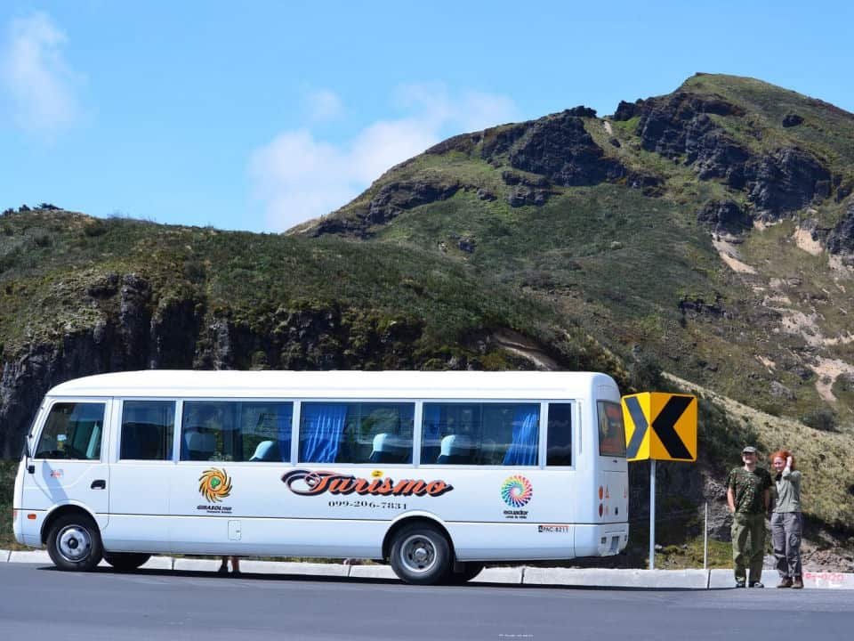 Journey to Ecuador Ayahuasca retreat site in a private bus.